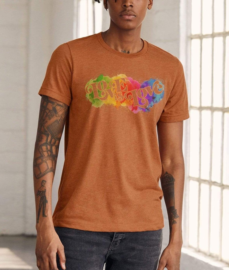 Nayked Apparel Uni Ridiculously Soft Lightweight Sueded Graphic T-Shirt | Love Is Love