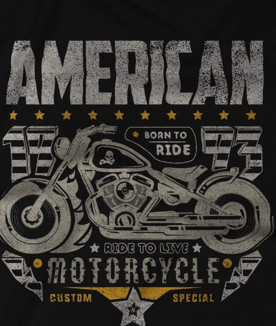 Nayked Apparel Men'S Ridiculously Soft Midweight Sueded Graphic Tee | American Motorcycles