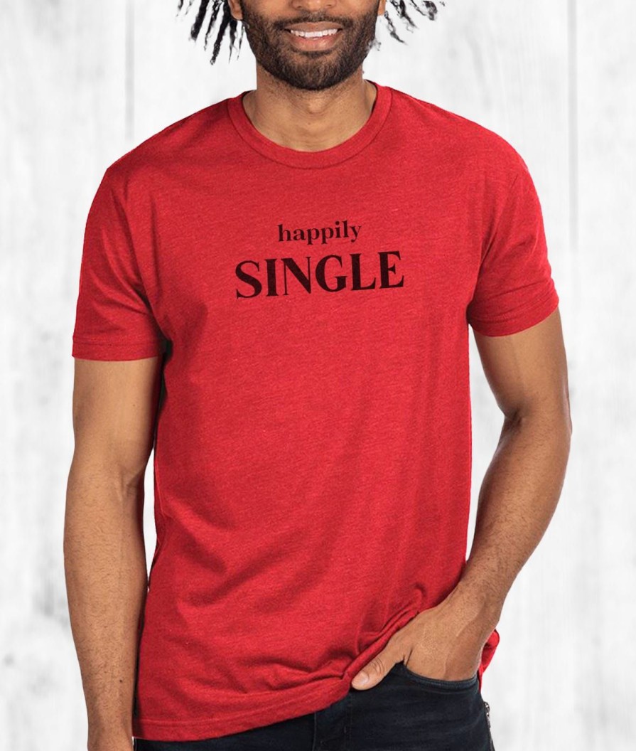 Nayked Apparel Men'S Ridiculously Soft Midweight Graphic T-Shirt | Happily Single