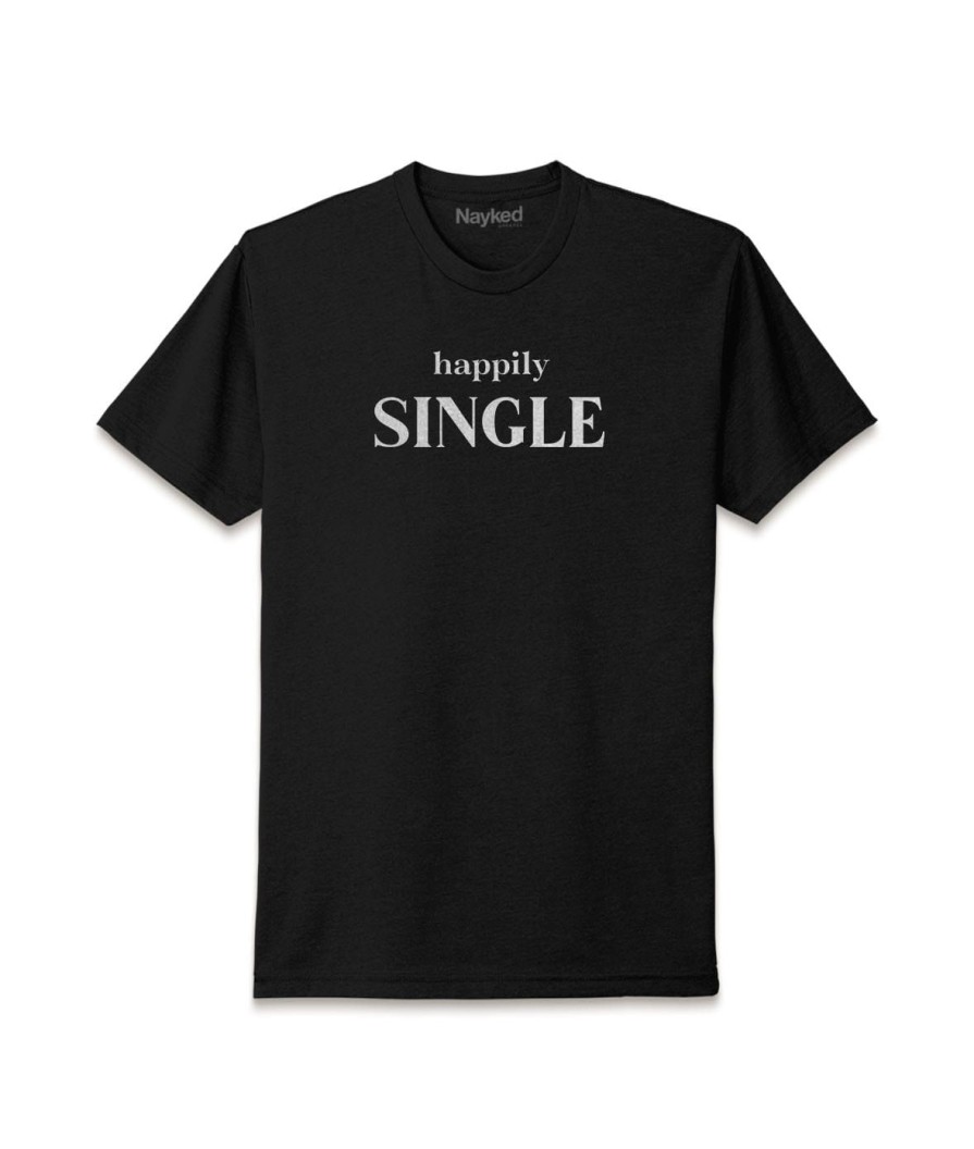 Nayked Apparel Men'S Ridiculously Soft Midweight Graphic T-Shirt | Happily Single