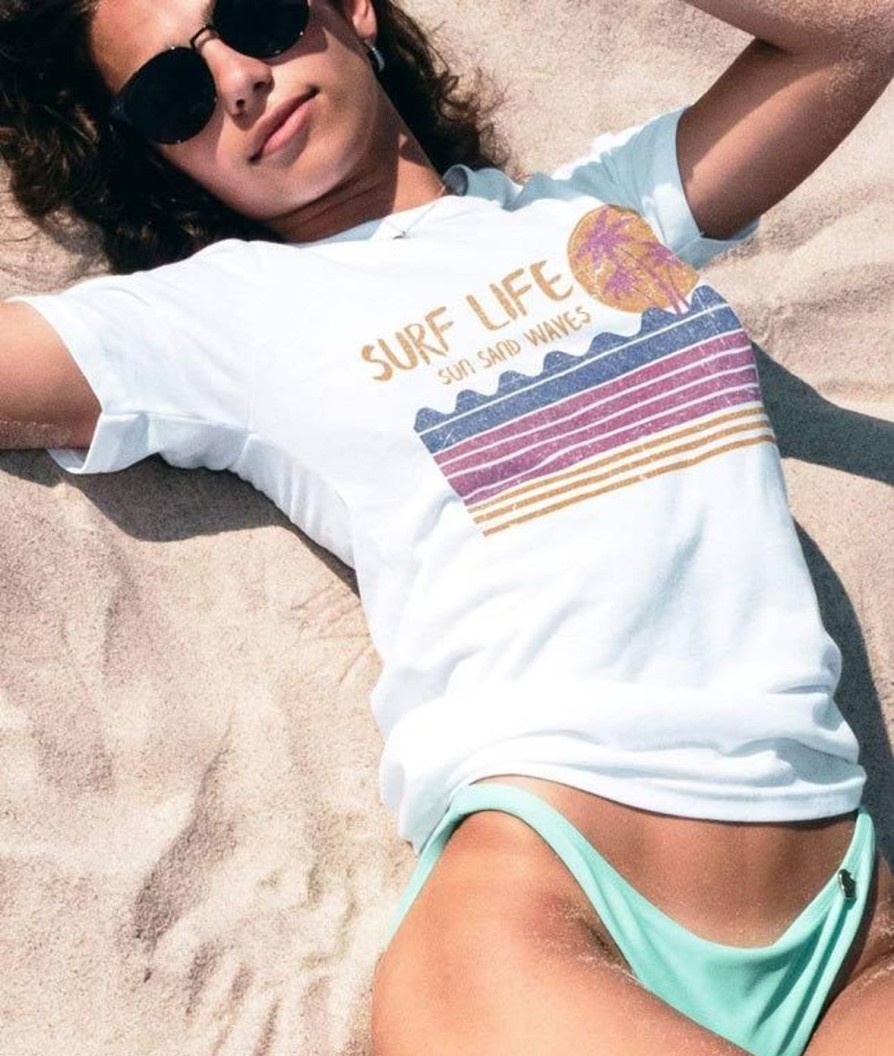 Nayked Apparel Women'S Ridiculously Soft 100% Cotton Graphic Tee | Surf Life