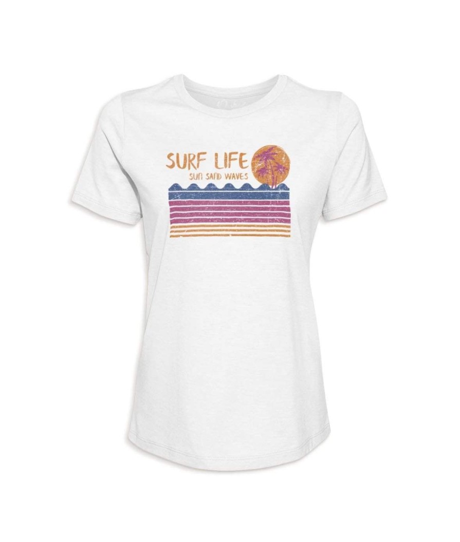 Nayked Apparel Women'S Ridiculously Soft 100% Cotton Graphic Tee | Surf Life