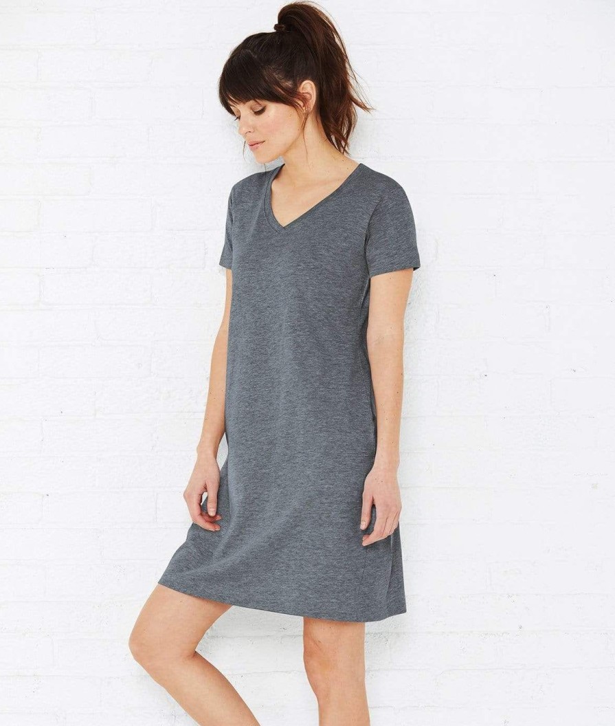 Nayked Apparel Women'S Ridiculously Soft V-Neck T-Shirt Dress