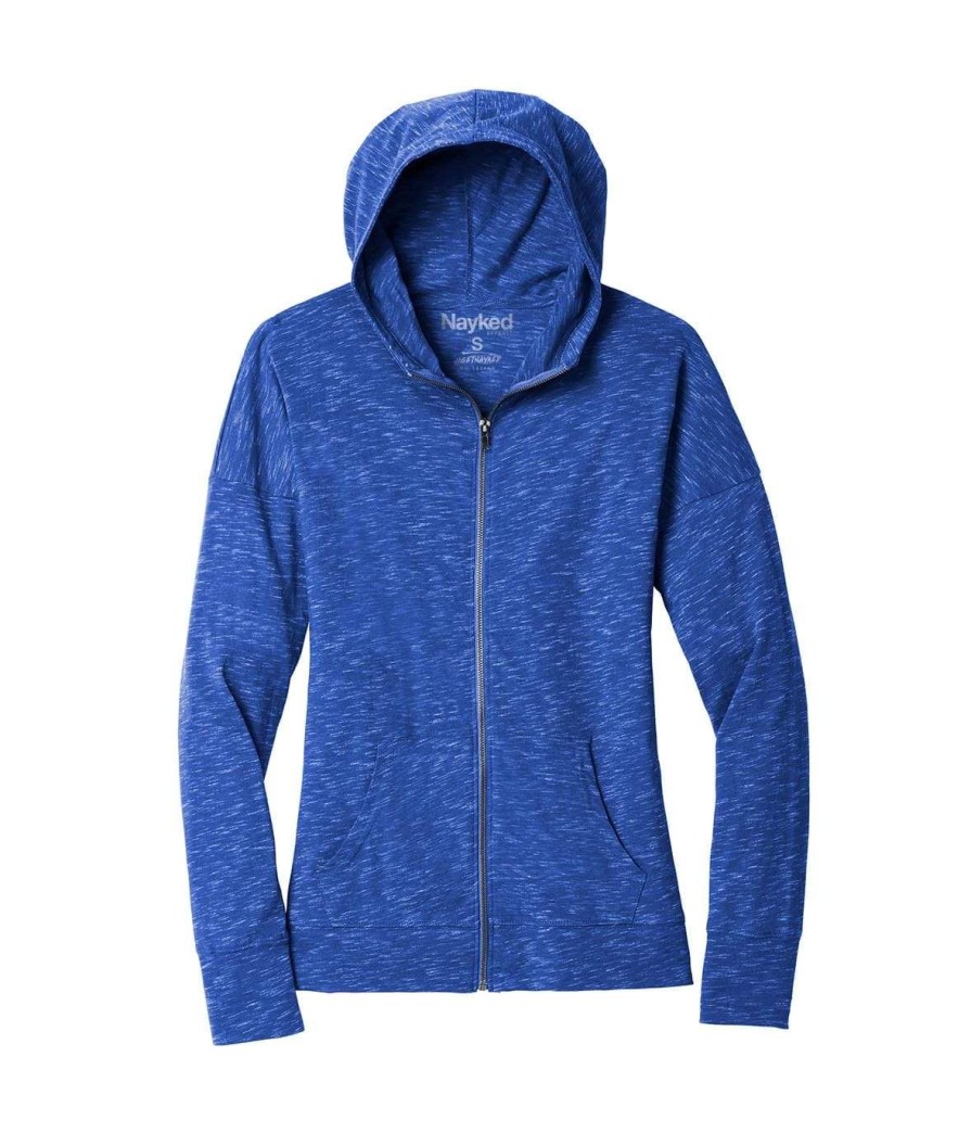 Nayked Apparel Real Women'S Ridiculously Soft Plus Lightweight Full Zip Hoodie