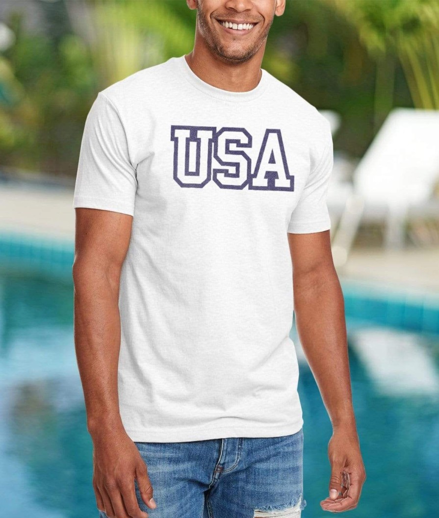 Nayked Apparel Ridiculously Soft Men'S Usa Text Shirt