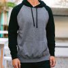 Nayked Apparel Men'S Ridiculously Soft Midweight Raglan Colorblocked Hooded Sweatshirt