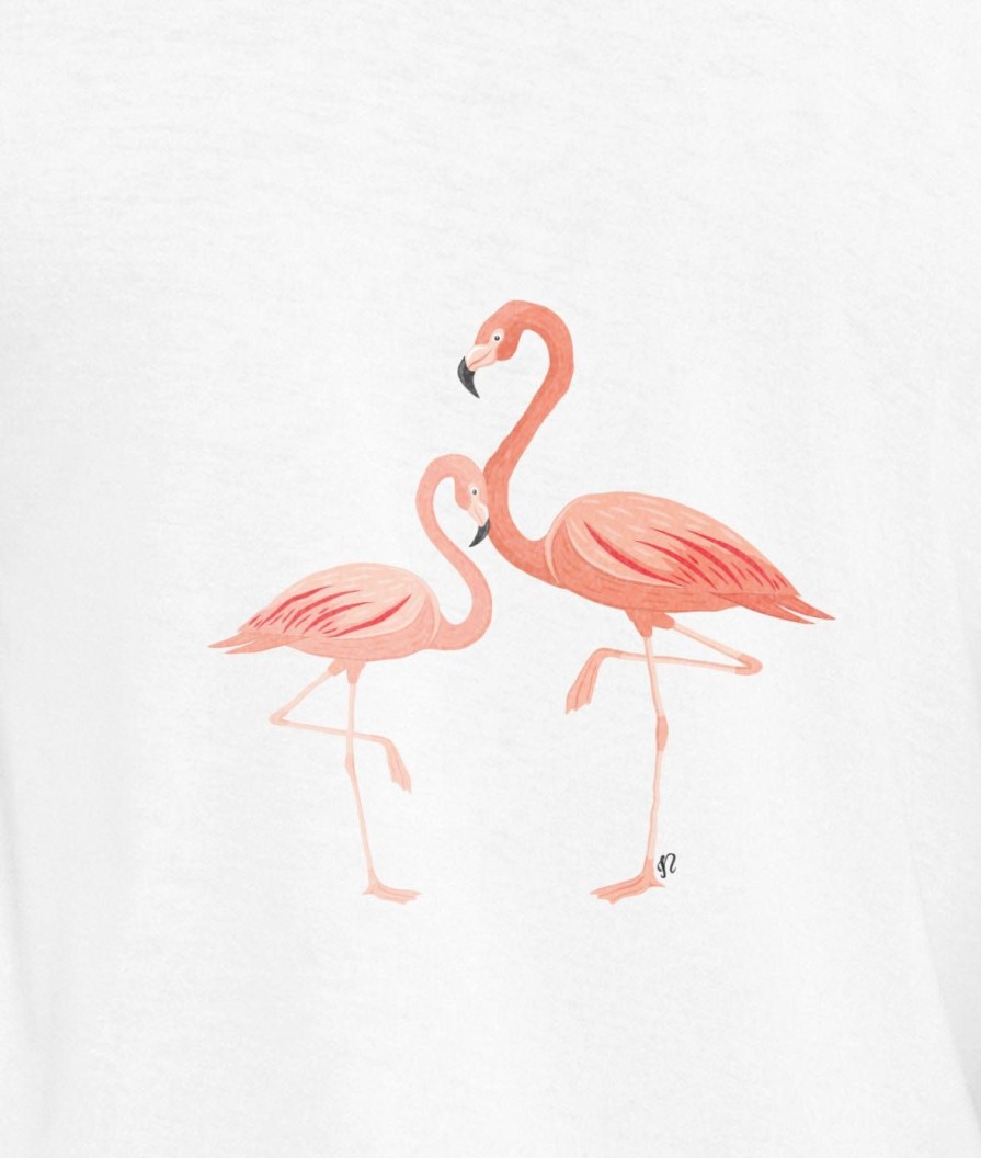 Nayked Apparel Women'S Ridiculously Soft Lightweight Graphic Tee | Pink Flamingos