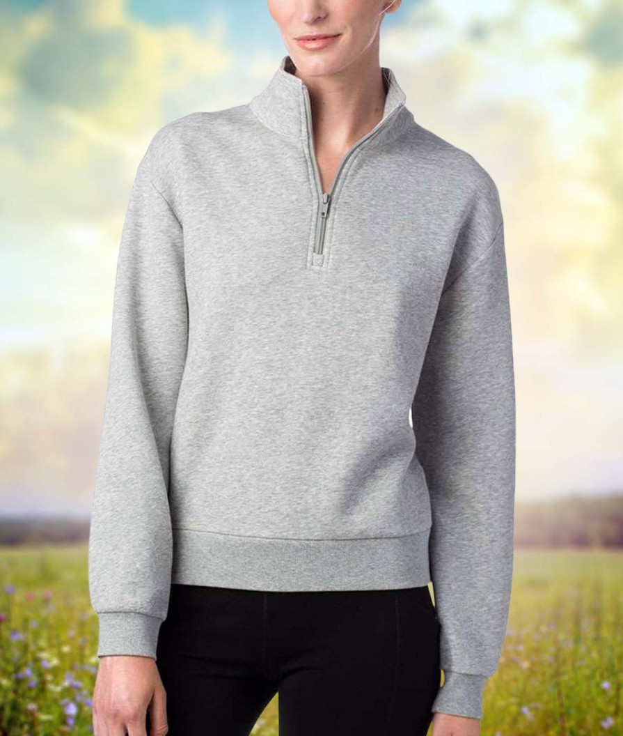 Nayked Apparel Women'S Soft Eco Friendly Quarter-Zip