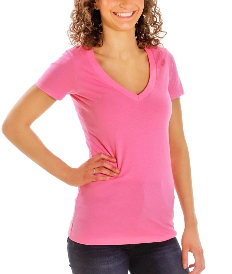 Nayked Apparel Women'S Ridiculously Soft Midweight V-Neck T-Shirt