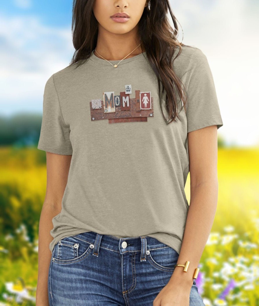 Nayked Apparel Women'S Ridiculously Soft Midweight Graphic Tee | License Plate Art: Mom