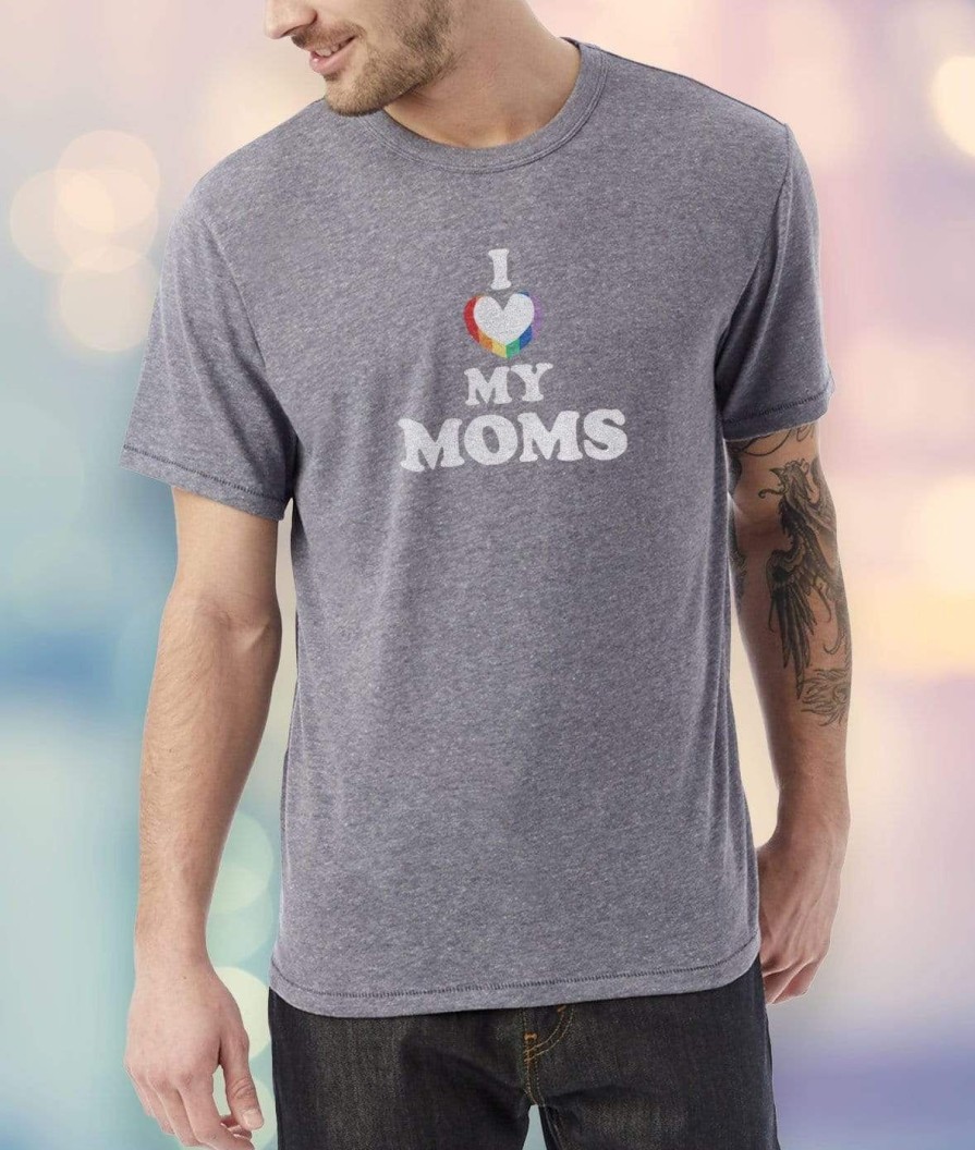 Nayked Apparel Men'S Ridiculously Soft Vintage Graphic T-Shirt | I Love My Moms