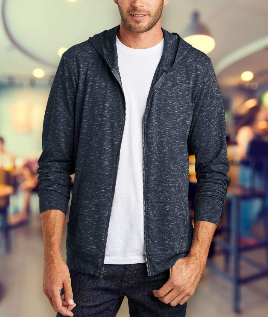 Nayked Apparel Men'S Ridiculously Soft Big Lightweight Full-Zip Hoodie