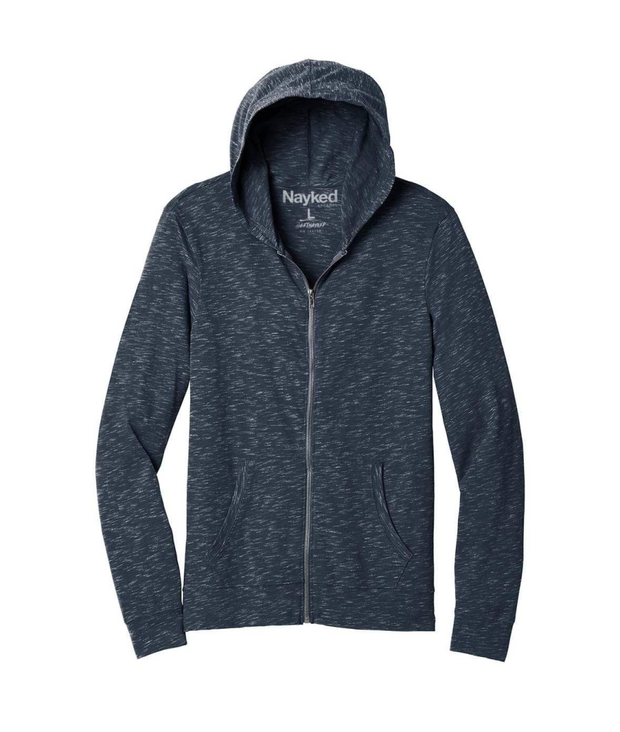 Nayked Apparel Men'S Ridiculously Soft Big Lightweight Full-Zip Hoodie