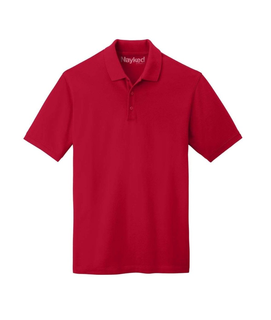 Nayked Apparel Men'S Ridiculously Soft Big 100% Cotton Pique Polo Shirt