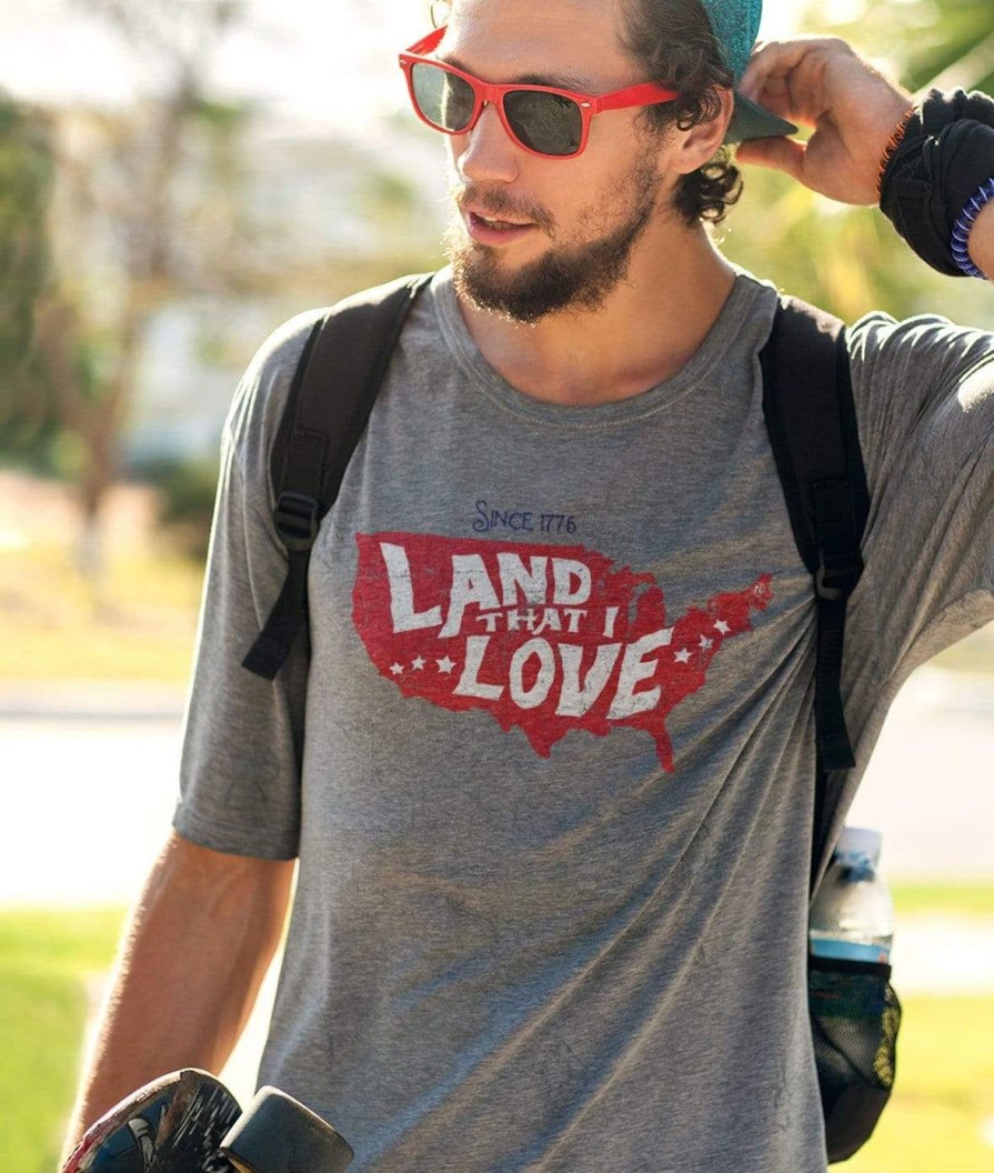 Nayked Apparel Men'S Ridiculously Soft Lightweight Graphic Tee | Land That I Love