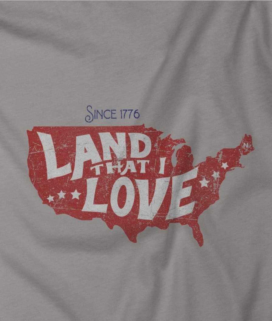 Nayked Apparel Men'S Ridiculously Soft Lightweight Graphic Tee | Land That I Love