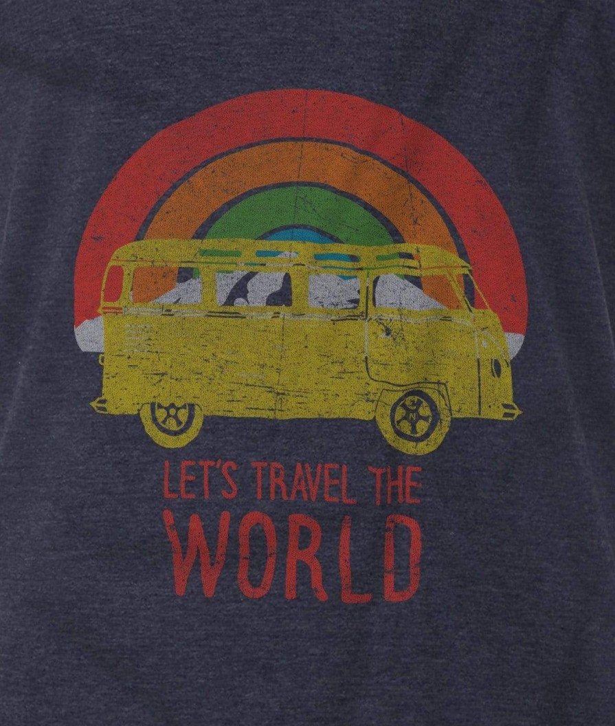 Nayked Apparel Men'S Ridiculously Soft Midweight Graphic Tee | Let'S Travel The World