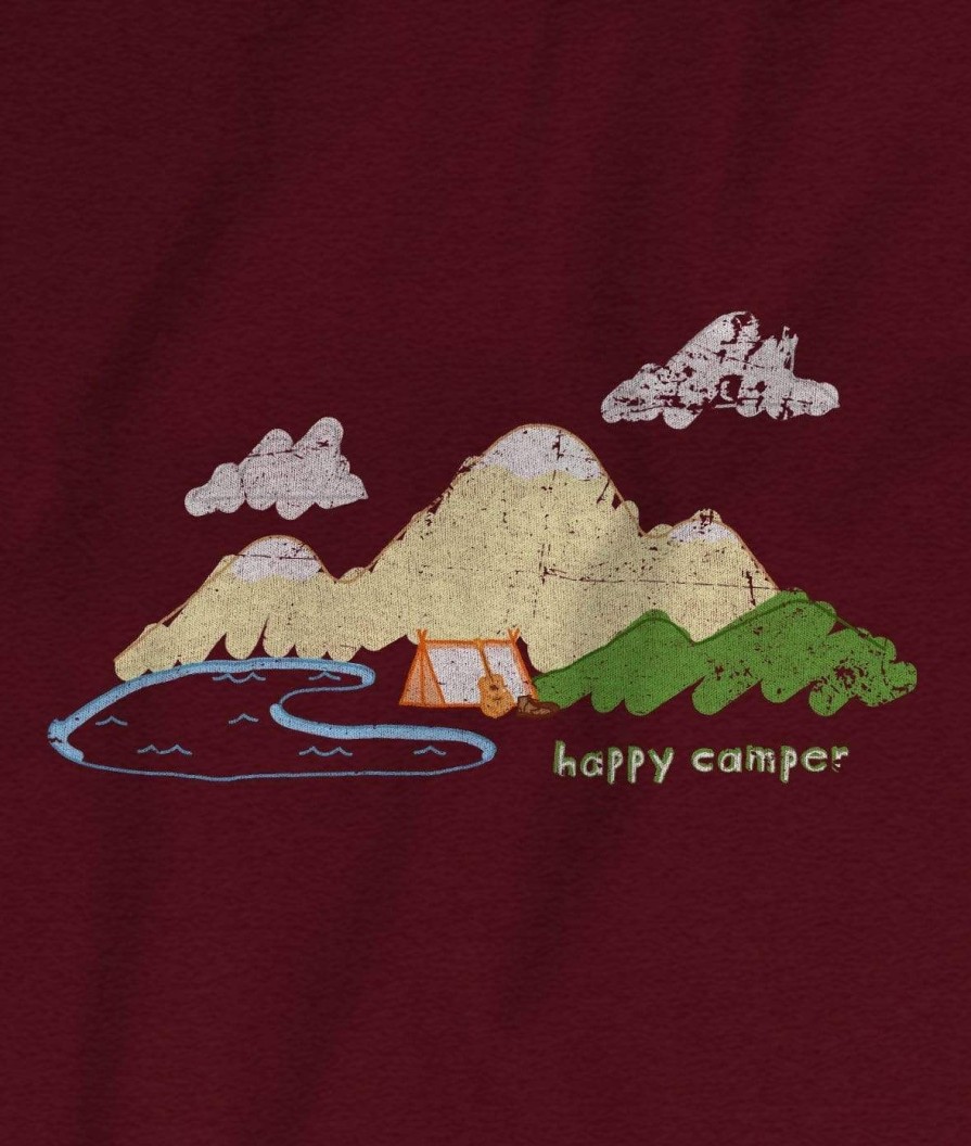 Nayked Apparel Women'S Ridiculously Soft 100% Cotton Graphic Tee | Happy Camper