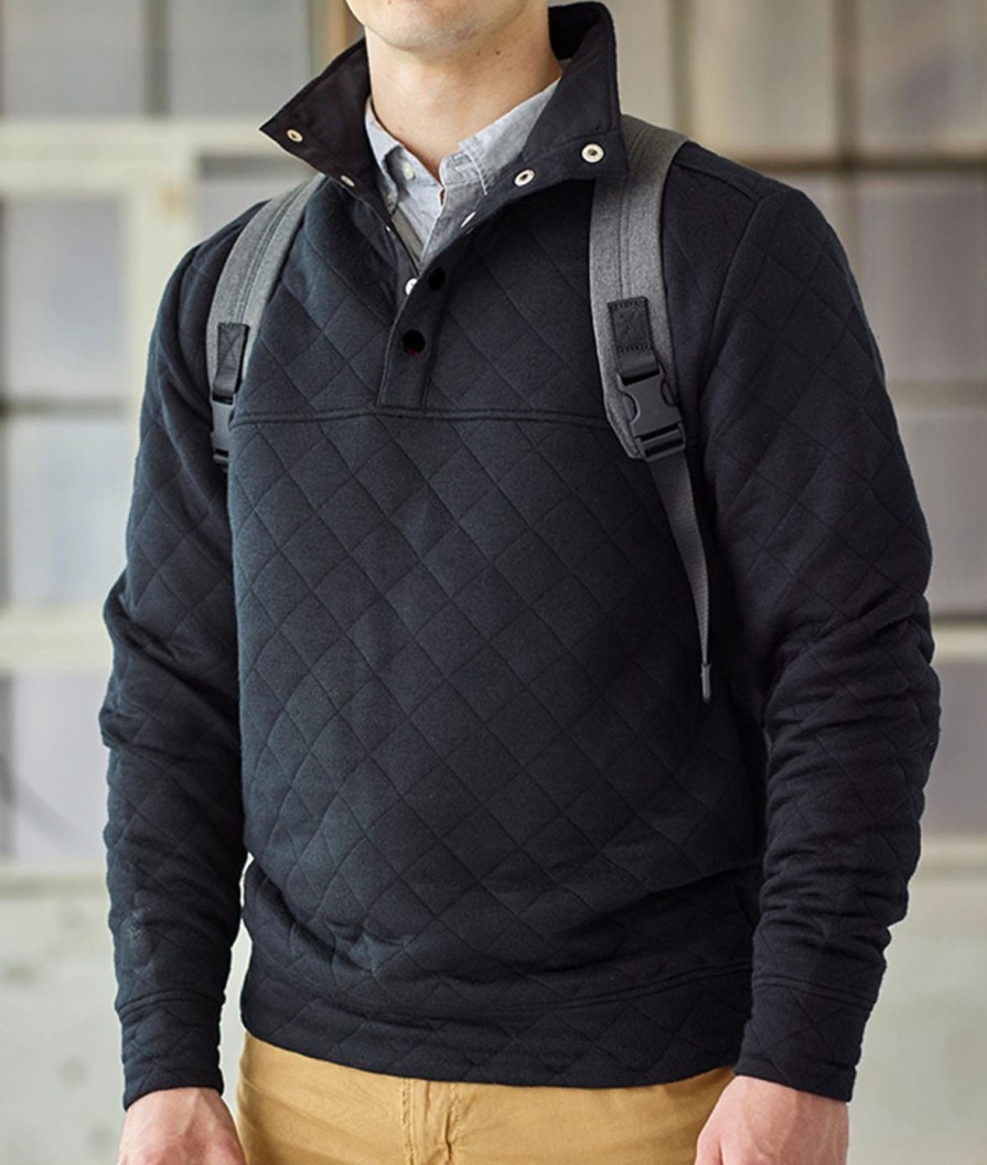 Nayked Apparel Men'S Ridiculously Soft Quilted Snap Pullover