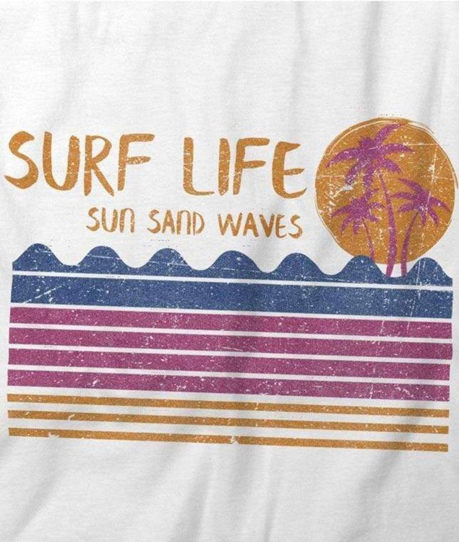 Nayked Apparel Women'S Ridiculously Soft 100% Cotton Graphic Tee | Surf Life