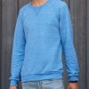 Nayked Apparel Men'S Soft Snow Heather French Terry Raglan Pullover Sweatshirt