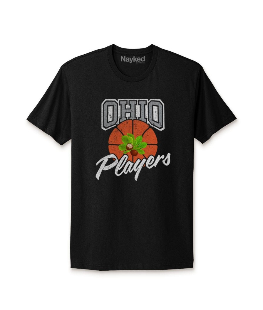 Nayked Apparel Ridiculously Soft Cotton Graphic Tee | Ohio Players (Buckeye Leaf)