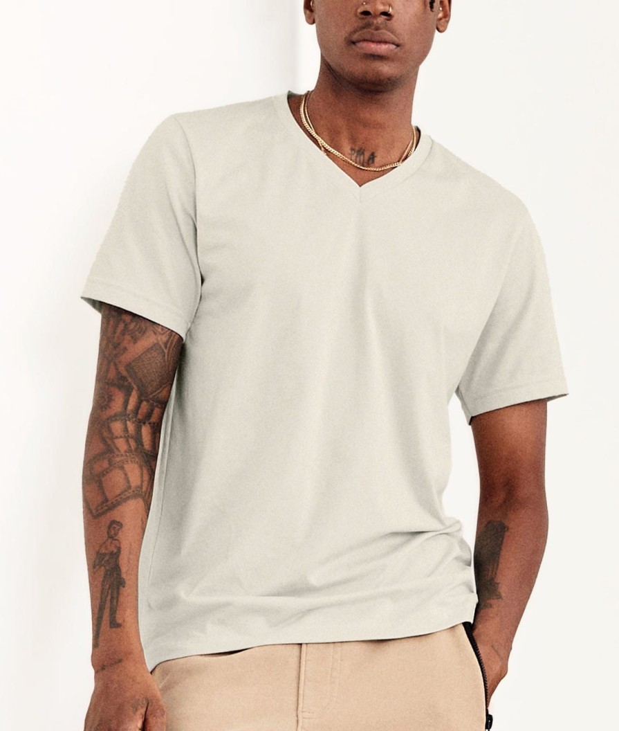 Nayked Apparel Men'S Classic Cotton Short Sleeve V-Neck T-Shirt