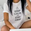 Nayked Apparel Women'S Ridiculously Soft 100% Cotton Graphic Tee | Keep Calm And Stay Away