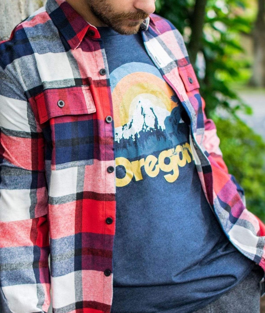 Nayked Apparel Men'S Ridiculously Soft Midweight Graphic Tee | Oregon