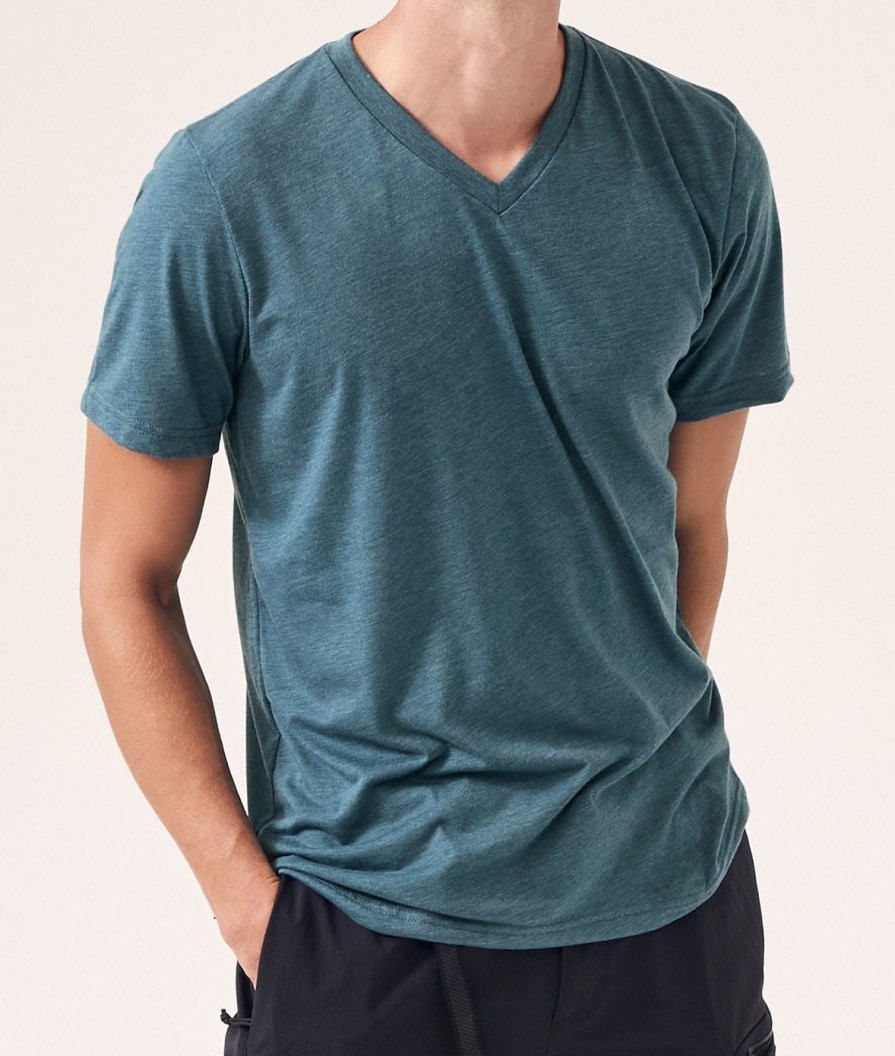 Nayked Apparel Men'S Classic Soft Heathered Short Sleeve V-Neck T-Shirt