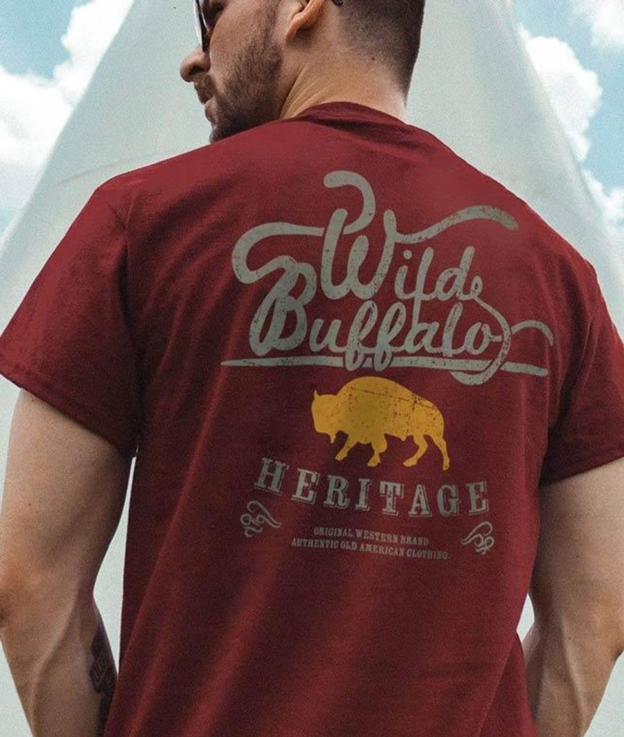 Nayked Apparel Men'S Ridiculously Soft Sueded Graphic Tee | Wild Buffalo