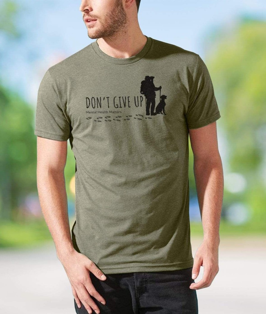 Nayked Apparel Ridiculously Soft Crew Neck Graphic T-Shirt | Don'T Give Up-Hike With Your Dog