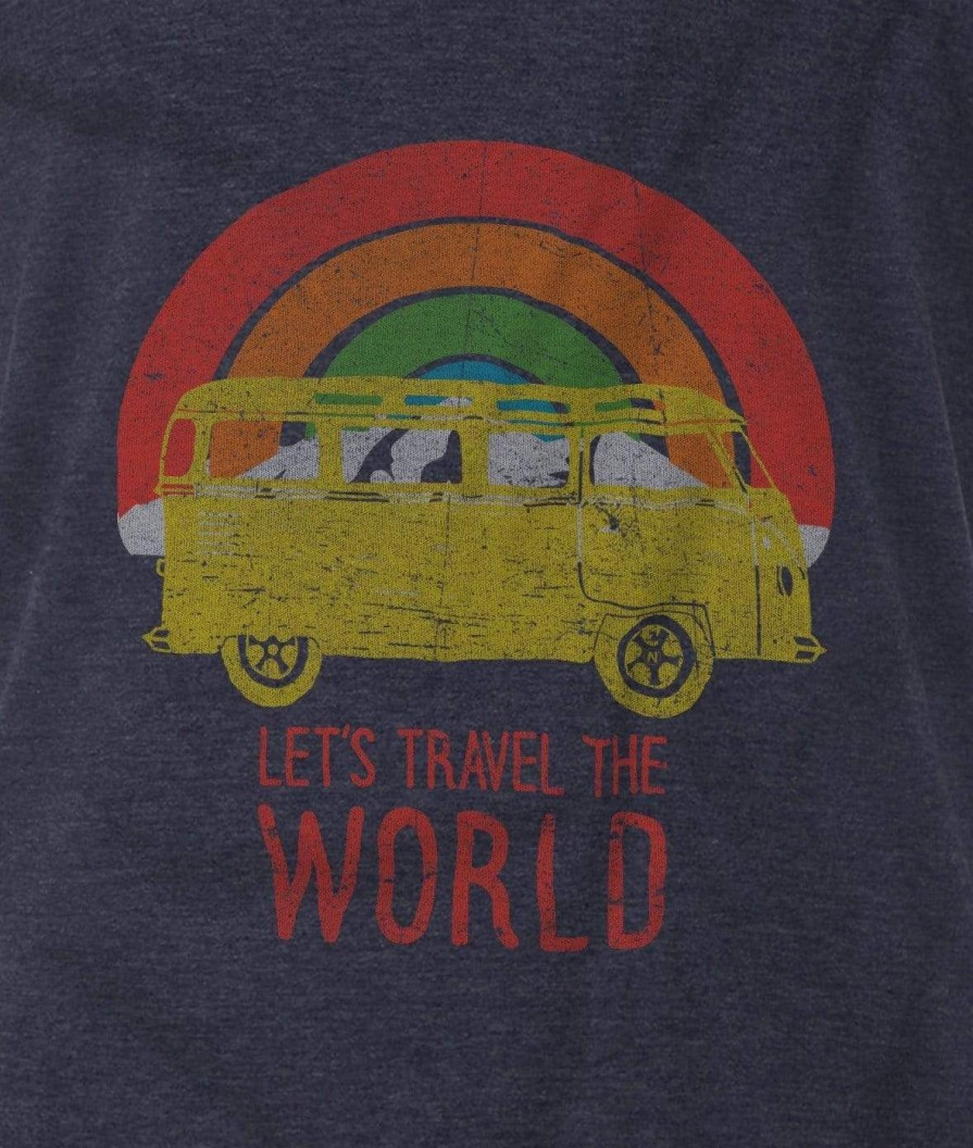 Nayked Apparel Men'S Ridiculously Soft Midweight Graphic Tee | Let'S Travel The World