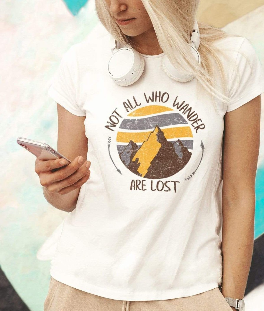 Nayked Apparel Women'S Ridiculously Soft Graphic Tee | Not All Who Wander Are Lost