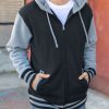 Nayked Apparel Varsity Full-Zip Hooded Fleece Jacket