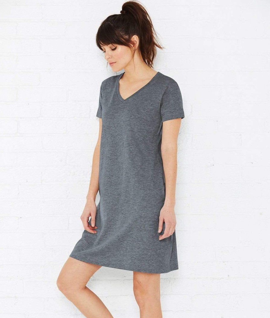 Nayked Apparel Women'S Ridiculously Soft V-Neck T-Shirt Dress