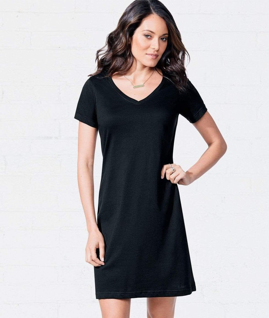 Nayked Apparel Women'S Ridiculously Soft V-Neck T-Shirt Dress