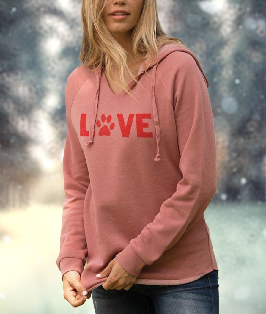 Nayked Apparel Women'S Ridiculously Soft Wave Wash Valentine'S Day Graphic Hoodie | Love My Pet