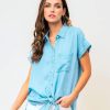 Nayked Apparel Women'S Tie Front Tencel Shirt/Discontinued