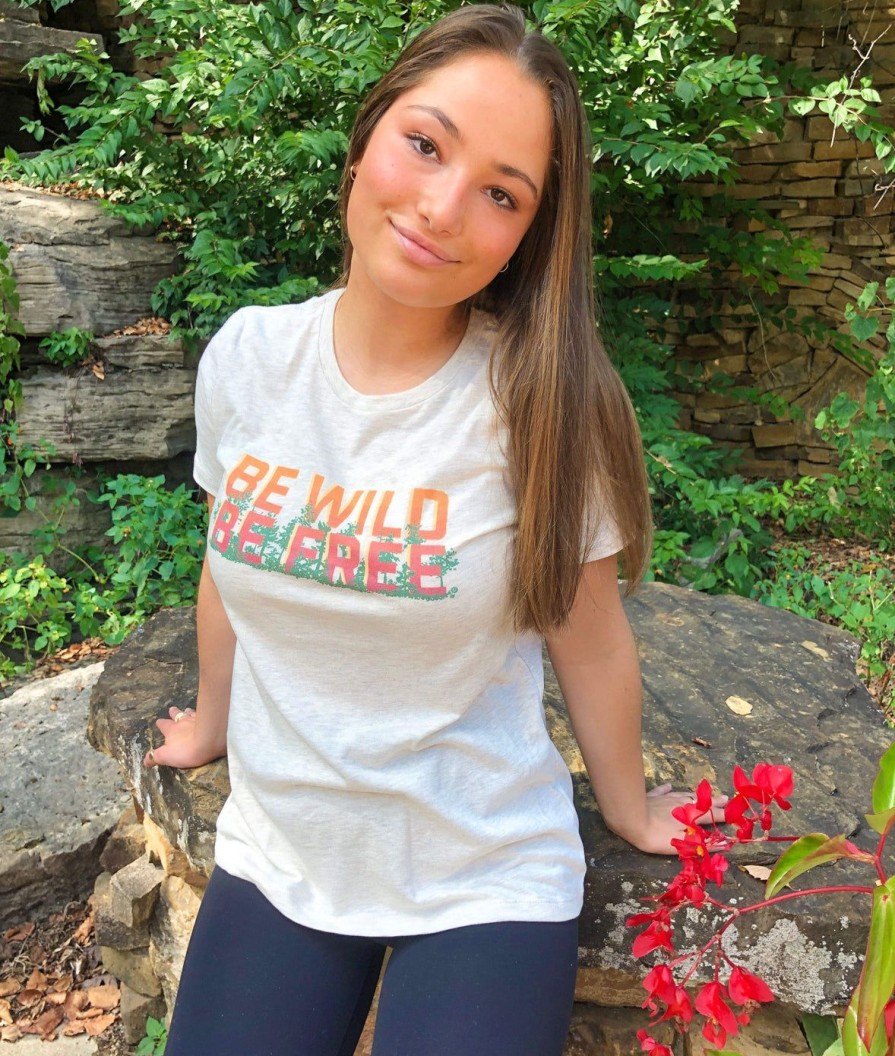 Nayked Apparel Women'S Ridiculously Soft Midweight Graphic Tee | Be Wild, Be Free