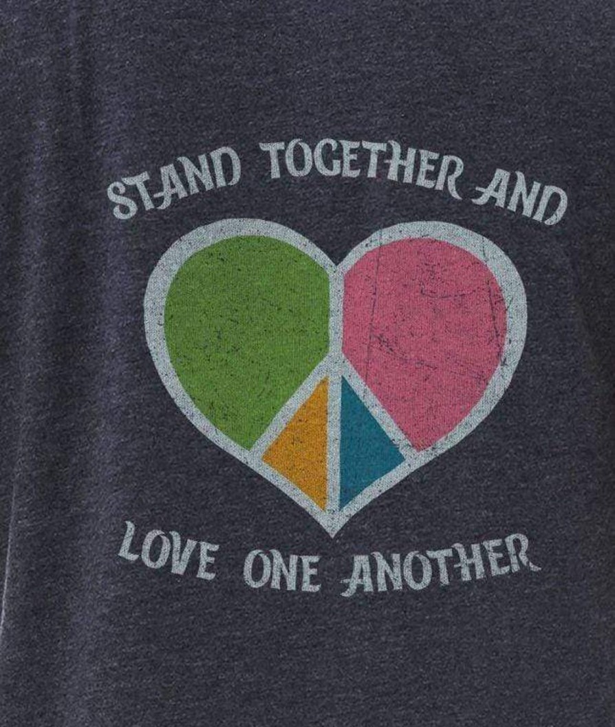 Nayked Apparel Women'S Ridiculously Soft Oversized Graphic Tee | Stand Together And Love One Another