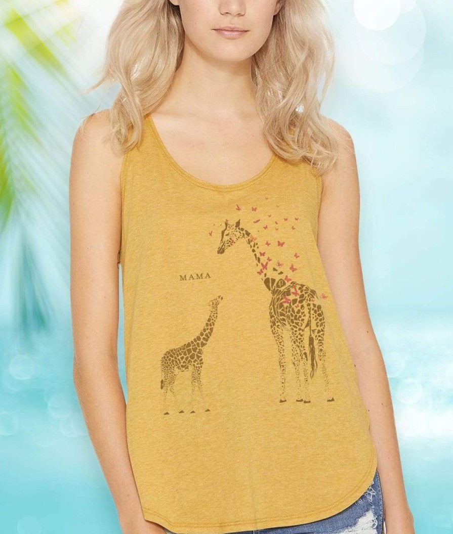 Nayked Apparel Women'S Split Side Graphic Tank | Mama Giraffe