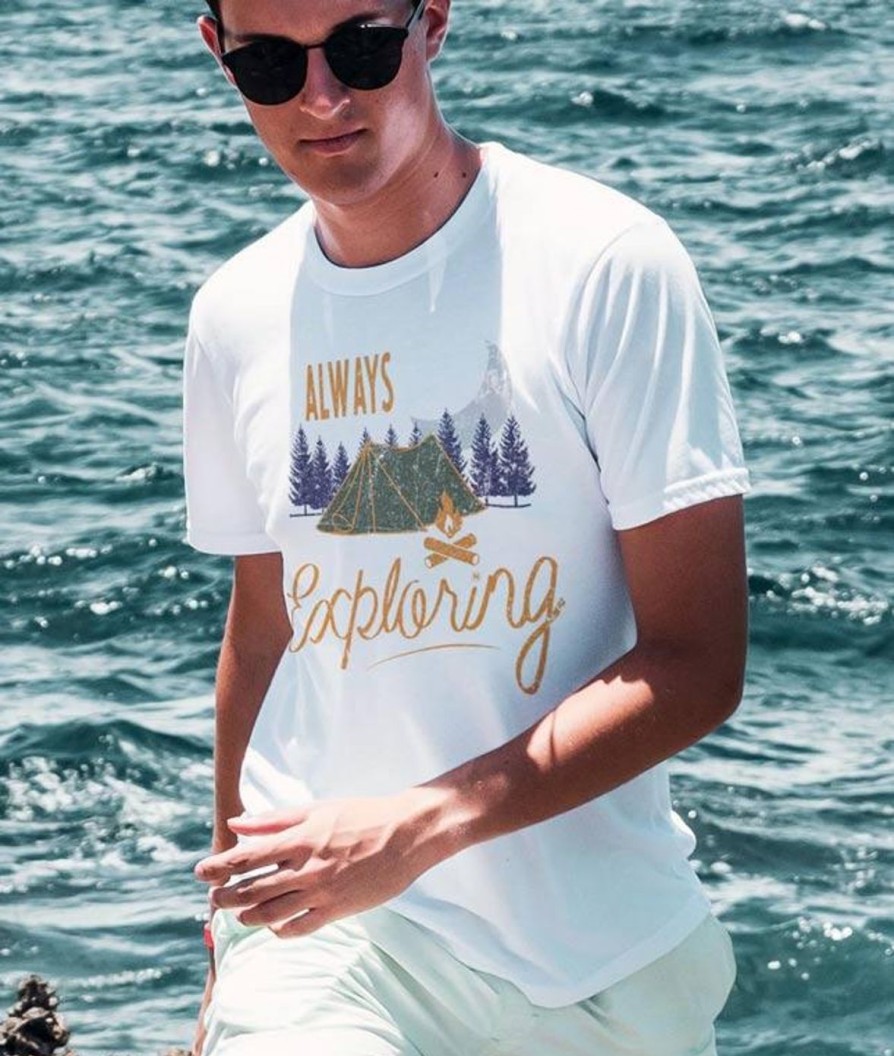 Nayked Apparel Men'S Ridiculously Soft Midweight Graphic Tee | Always Exploring