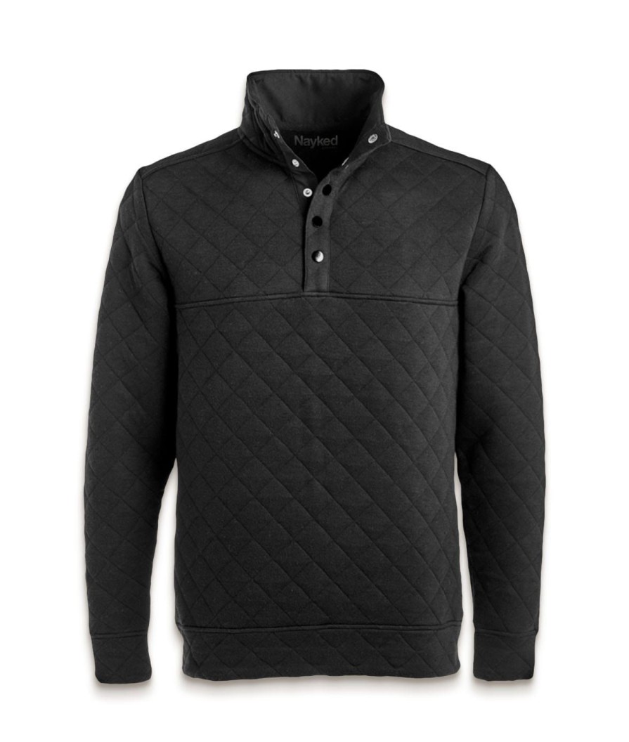 Nayked Apparel Men'S Ridiculously Soft Quilted Snap Pullover