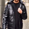 Nayked Apparel Vegan Leather Recycled Puffer Jacket