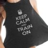 Nayked Apparel Women'S Ridiculously Soft Cropped Racerback Graphic Tank | Keep Calm