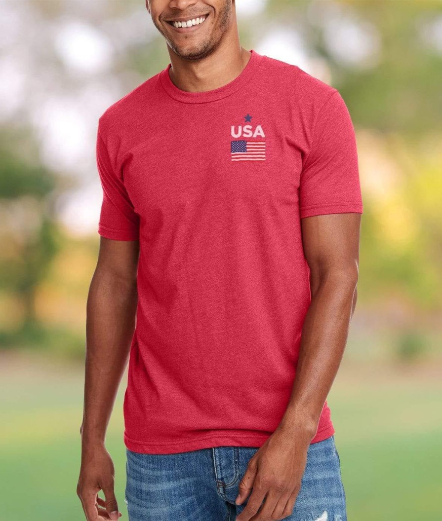 Nayked Apparel Ridiculously Soft Men'S Usa Flag Graphic T-Shirt