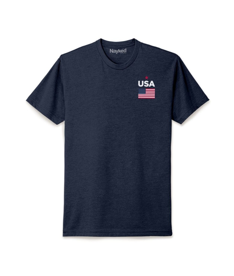 Nayked Apparel Ridiculously Soft Men'S Usa Flag Graphic T-Shirt