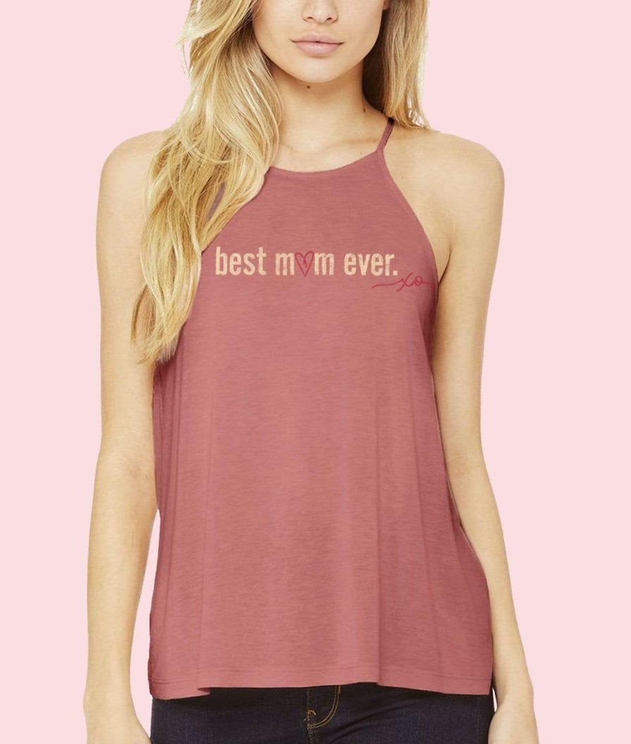 Nayked Apparel Women'S Ridiculously Soft High Neck Graphic Tank | Best Mom Ever