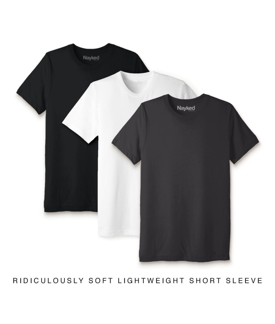 Nayked Apparel Men'S 3Pk Ridiculously Soft Lightweight Crew Neck T-Shirt Favorites